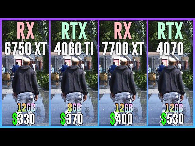 RX 6750 XT vs RTX 4060 TI vs RX 7700 XT vs RTX 4070 - Test in 20 Games