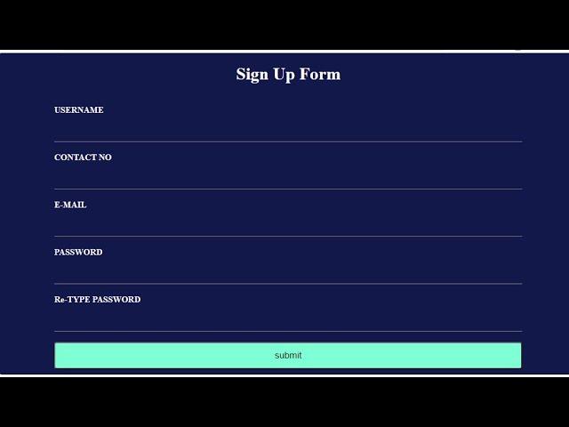 Input animation with html and css || Sign up form with awesome input animation