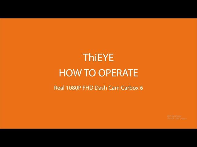 ThiEYE Carbox 6 How-to Video