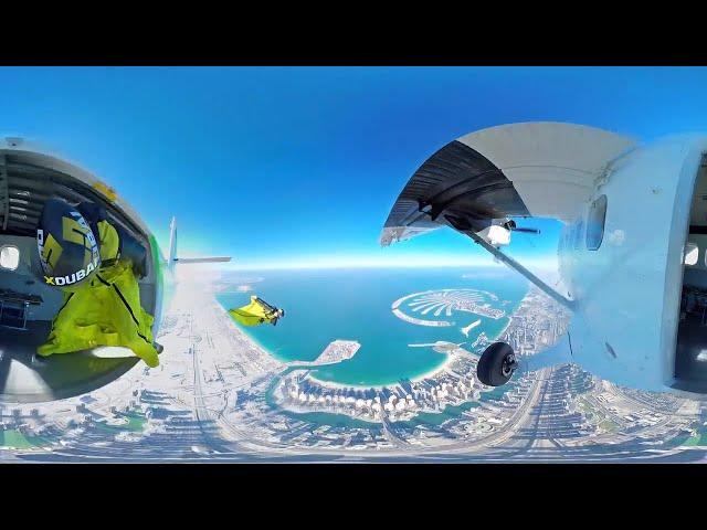 Wingsuit 360 degree video over Dubai