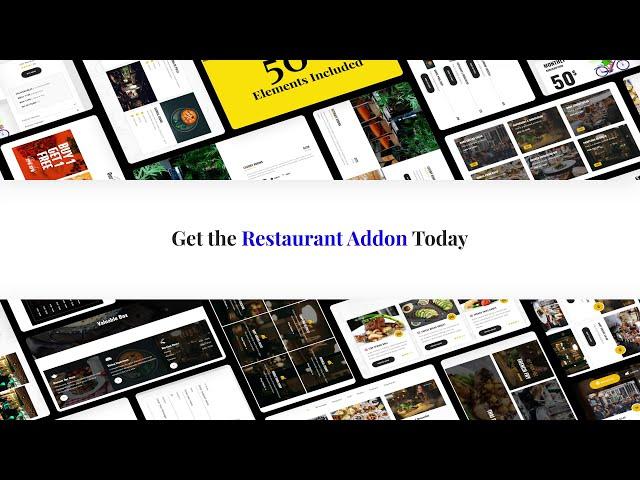 Introducing Restaurant Addon for Elementor - Plugin by NicheAddons