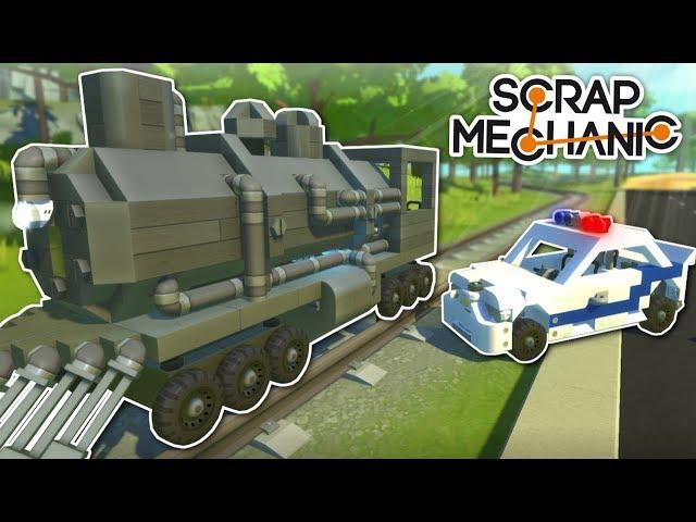 TRAIN HEIST! - Scrap Mechanic Multiplayer Gameplay - Cops & Robbers Challenge