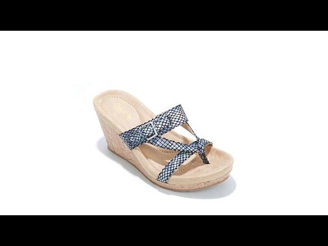 Tony Little Cheeks Fit Body SnakeEmbossed Wedge Sandal