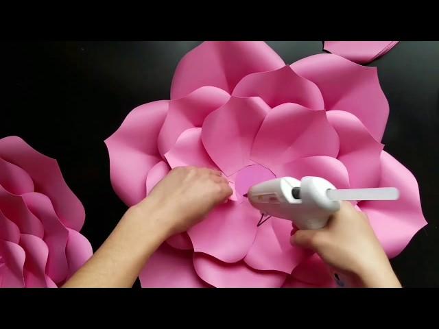 Diy paper flower, template 9 large paper flower