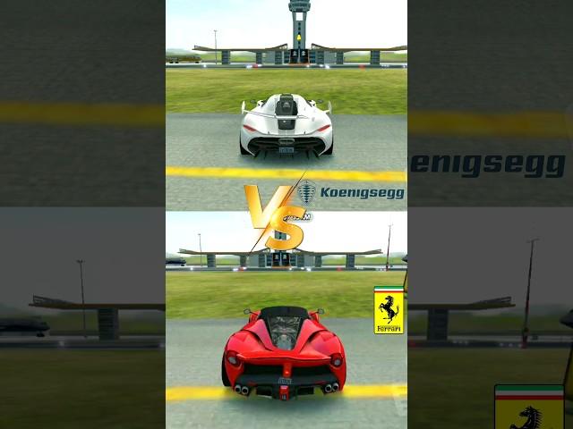 Koenigsegg jesko  Ferrari Drag race। Extreme car driving simulator #carrace #shorts #cargames