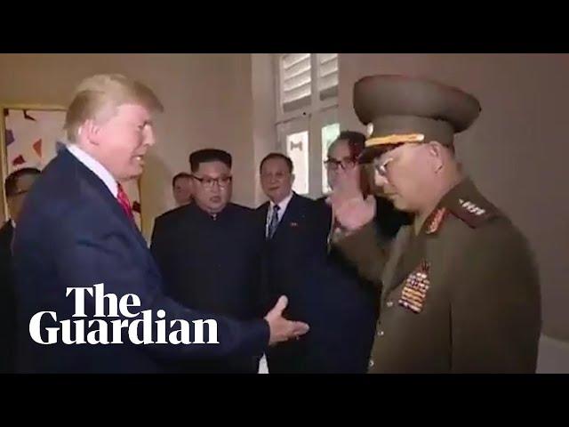 North Korean TV airs awkward moment between Trump and military official