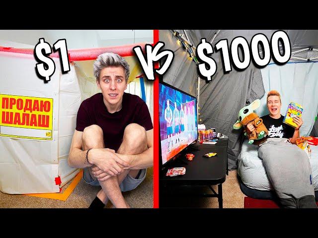 Hut for 1 $ vs 1000 $ *Budget Challenge*