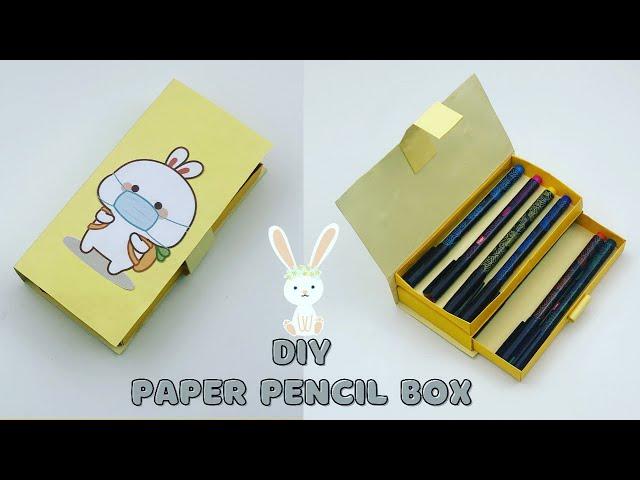 How to make a paper pencil box | DIY paper pencil box idea /Easy Origami box tutorial / Origami