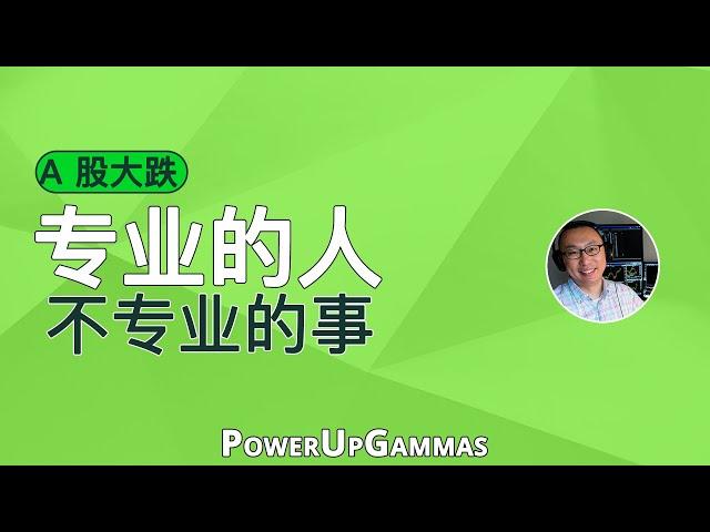 中国 A 股大跌，专业的人和不专业的事——SAM 给你讲几件事，你会有启发！