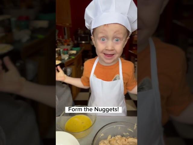 Who doesn’t love chicken nuggets?! #cooking #funny #foodie #toddlercooking