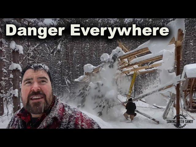 Installing Rafters During a HUGE Winter Storm Was Borderline Insanity (Sawmill Shed Build Ep. 20)