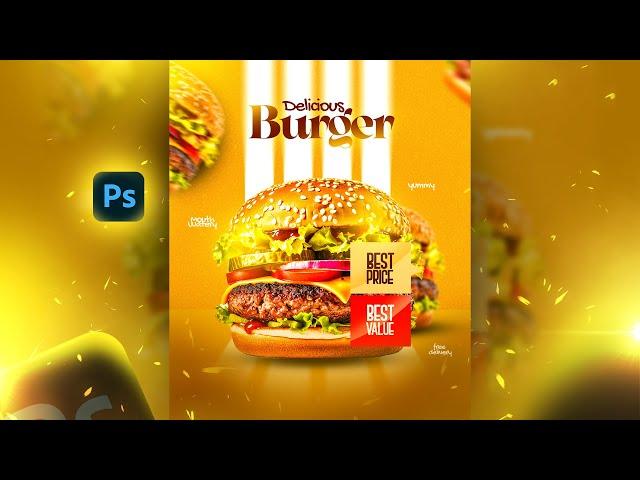 HOW TO DESIGN A BURGER POSTER IN PHOTOSHOP