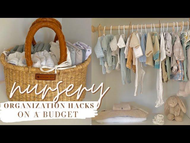 NURSERY ORGANIZATION STORAGE IDEAS & HACKS ON A BUDGET! Dresser and Closet Organization