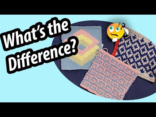 Let's Compare! | Intarsia vs Stranded Colorwork vs Mosaic Knitting