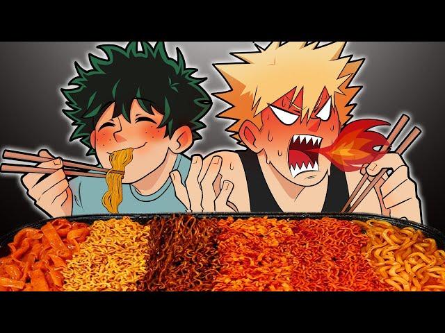 MHA Voice Actors Vs Korean FIRE NOODLES