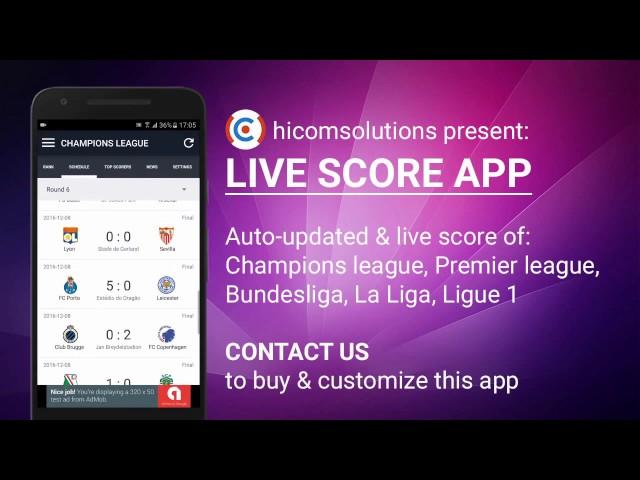 Live Score Football Android App - The Best App HiCom Solutions