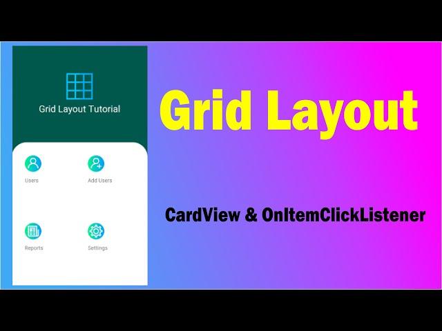 Android Grid Layout With CardView and OnItemClickListener