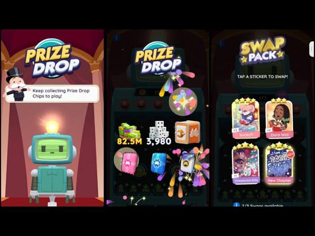 PEG-E PRIZE DROP COMPLETED 1st ROW REWARDS | SWAP STICKER Monopoly Go #monopolygo #pege #prize #drop