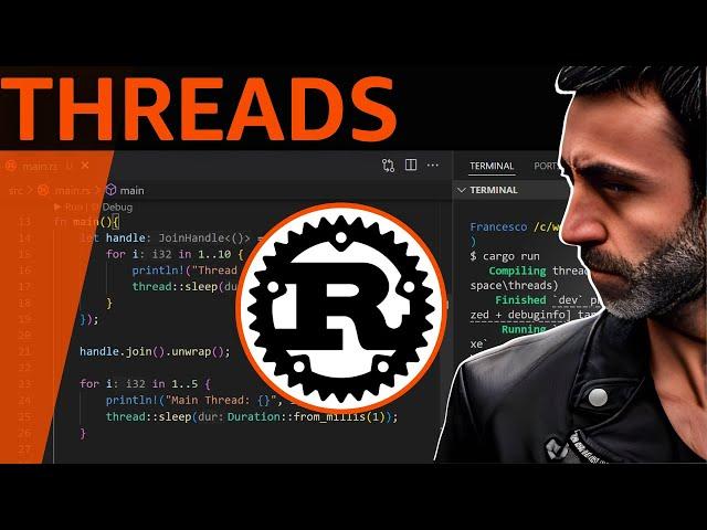 Rust Concurrency and Parallelism - Threads in Rust -  Full Crash Rust Tutorial for Beginners