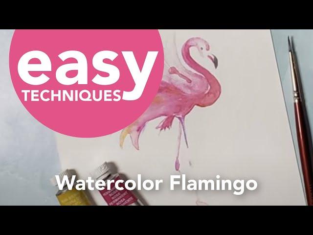 How To Paint A Pink Flamingo in Watercolor