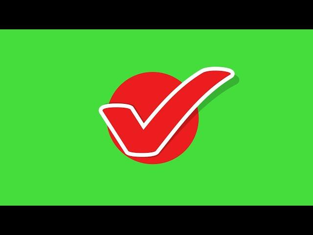 Check mark & cross stickers green screen animated video by @pixxeledge | Royalty Free