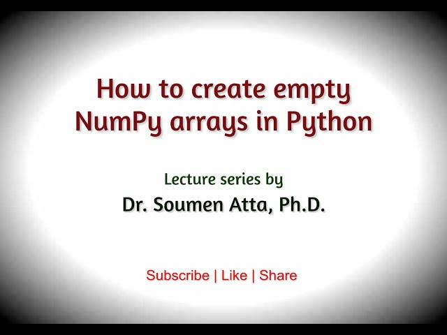 How to create empty NumPy arrays in Python