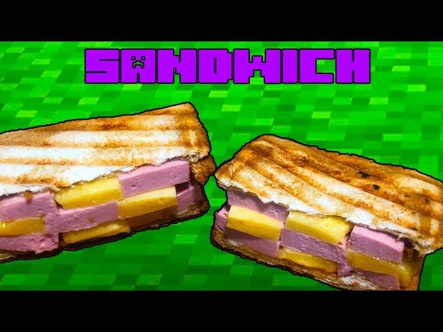 Minecraft Sandwich. Sausage and Cheese Sandwich Recipe. Simple food