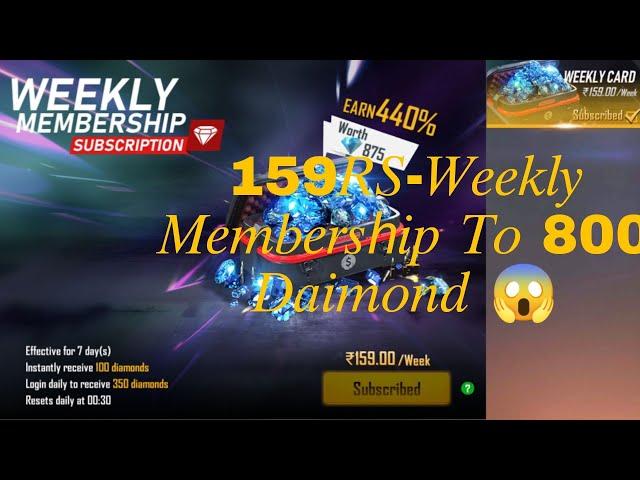 WEEKLY MEMBERSHIP 159 RS 800 DAIMOND || #irlgaming #tanugaming#helpinggamer #enoxidegaming#