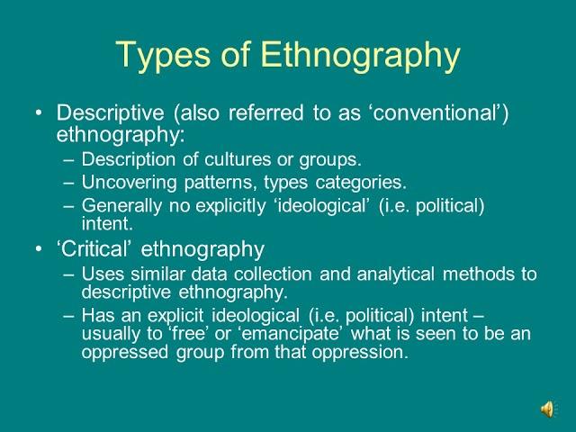 ETHNOGRAPHIC RESEARCH (LECTURE)