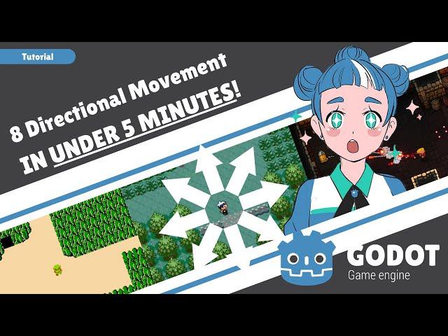 SMOOTH Top-down 8 Directional Player Movement in Godot | UNDER 5 MINUTES | Beginner Tutorial #godot