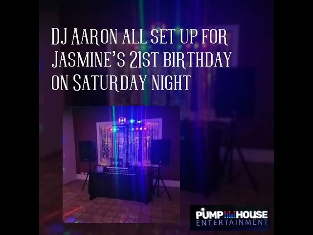 DJ Aaron all set up for Jasmine’s 21st birthday on Saturday night