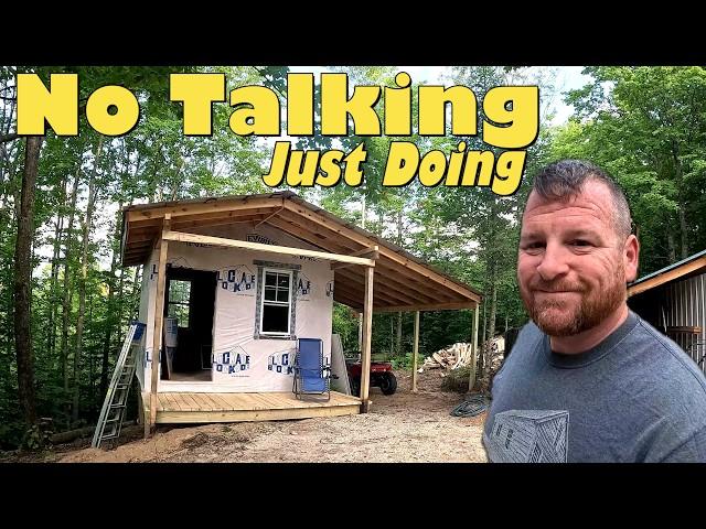 Building Alone: Wiring and Insulating My Off-Grid Cabin in the Woods -ASMR -No Talking Just Work