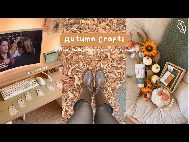 Cozy Autumn Hobby Vlog ️┃diy decor, baking cinnamon rolls & cozy gaming