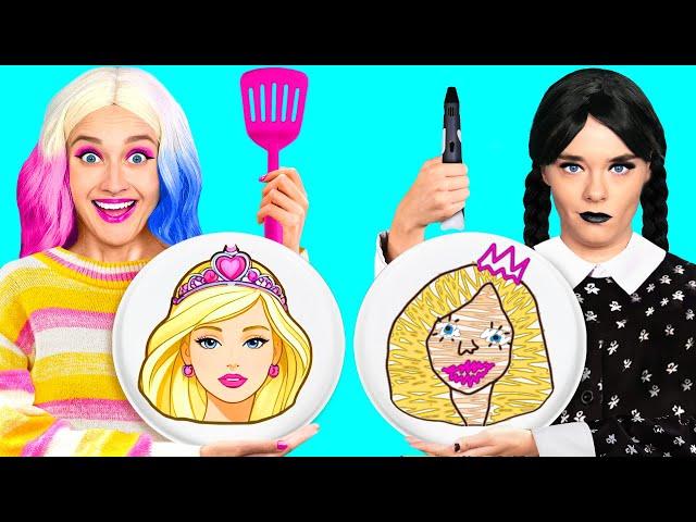 Fantastic 3d Pen vs Pancake Art Challenge with Wednesday Addams by BaRaDa Challenge