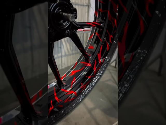 Dm for alloy paint work #custompainting #bikecustomization #bike #alloywheels