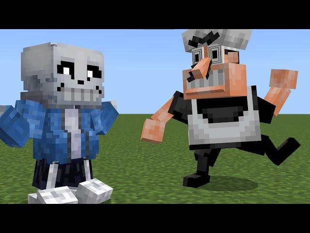 Sans Vs Peppino | Minecraft Pizza Tower vs Undertale