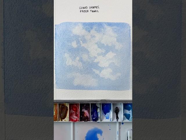 Tips for clouds using a paper towel  #watercolor #watercolorpainting #watercolortutorial