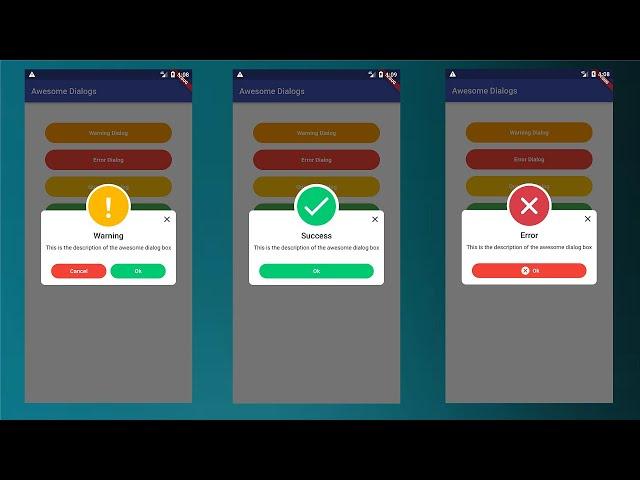 Awesome Dialog Box Pop Up Messages In Flutter - Flutter Tutorial