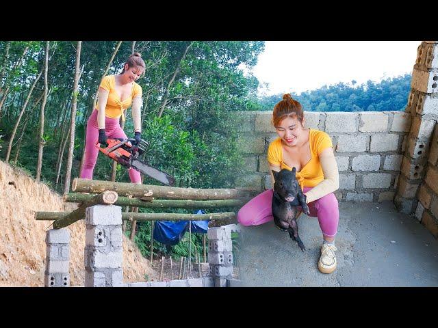 Woman builds pigsty and raises pigs, grows vegetables - Peaceful farm life | Ana's farm