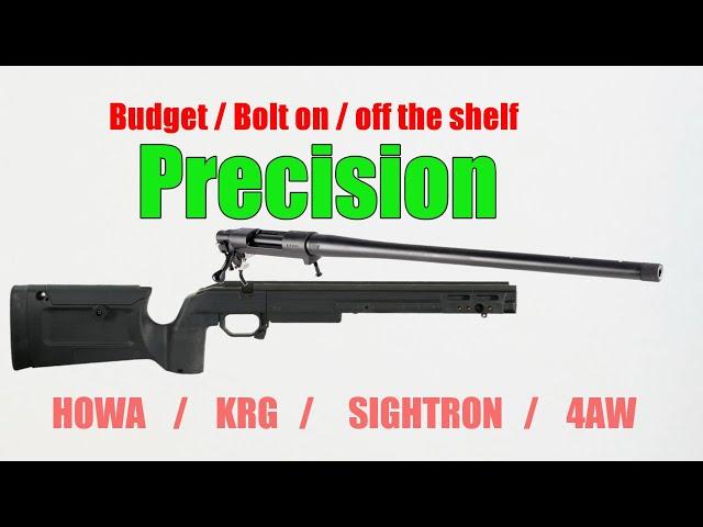 Off the shelf, bolt on, budget Precision Rifle