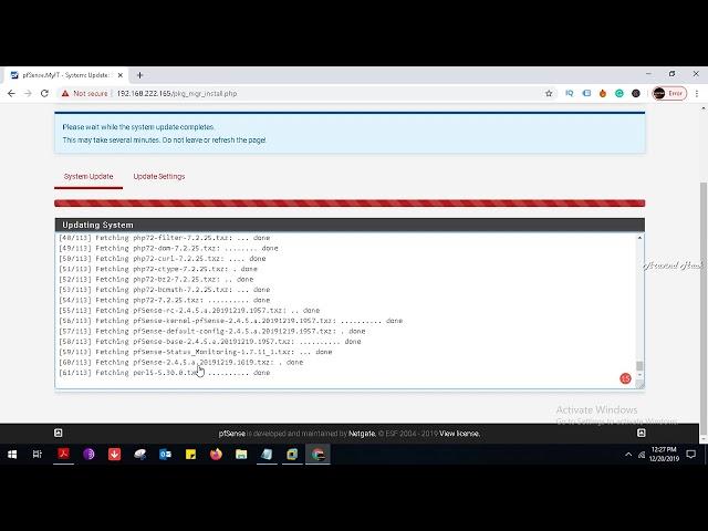 PfSense Firewall how Update Packages of Firewall