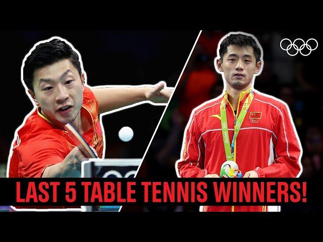 Men's Singles Table Tennis  Last 5 Champions