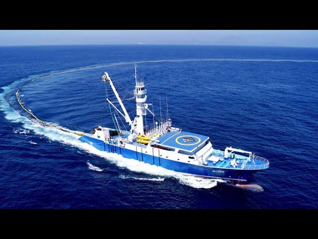 Amazing Catching Thousands Tons of Tuna Fish With Modern Big Boat - Fastest Squid Fishing Trawl