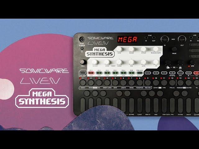 Sonicware LIVEN MEGA Synthesis Sound Demo (no talking)