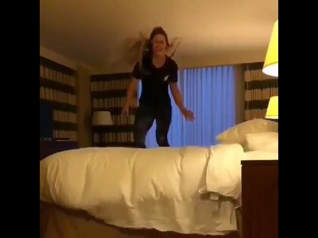 slow motion bed jumping