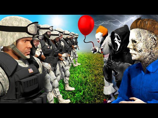 The ARMY vs HALLOWEEN MONSTERS in GTA 5!