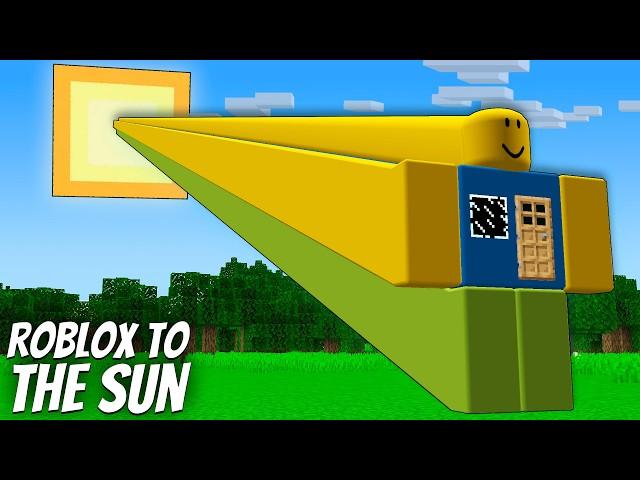 I found a LONGEST ROBLOX NOOB to THE SUN in Minecraft ! What's INSIDE the LONGEST ROBLOX NOOB ?