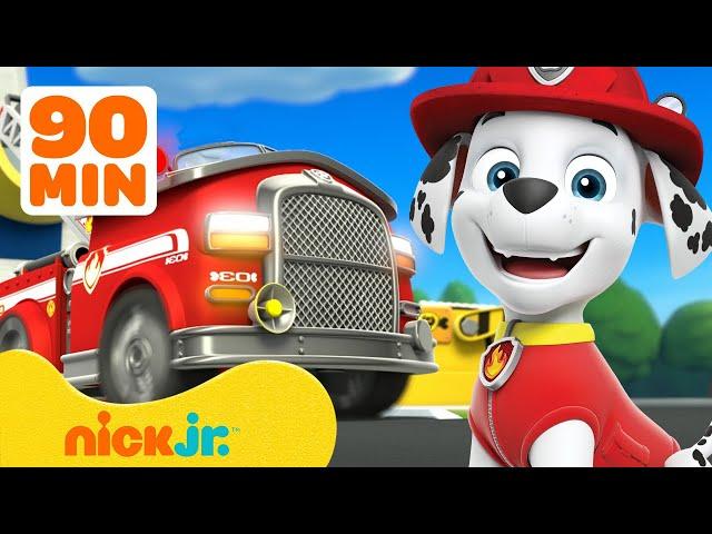 PAW Patrol Marshall's BEST Fire Truck Rescues! w/ Rubble & Chase  90 Minutes | Nick Jr.