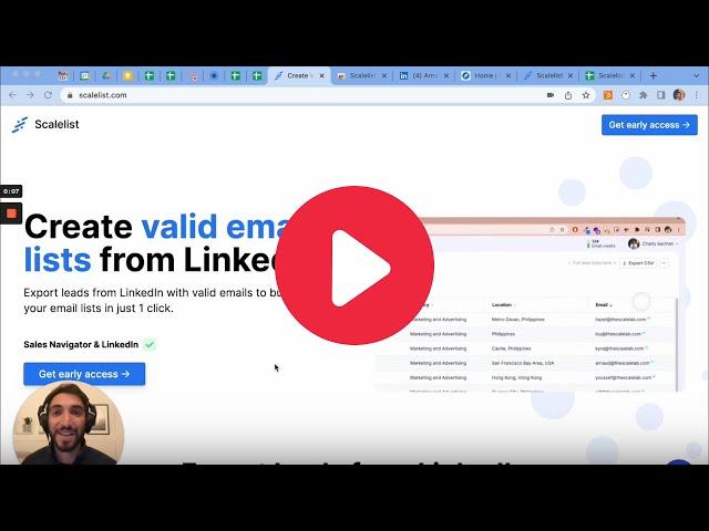 How To Find Emails On LinkedIn and Sales Navigator - Scalelist Demo