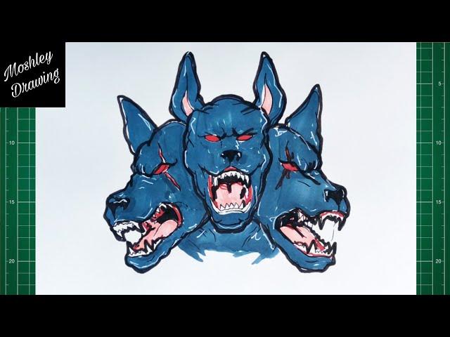 How to Draw Head of Cerberus